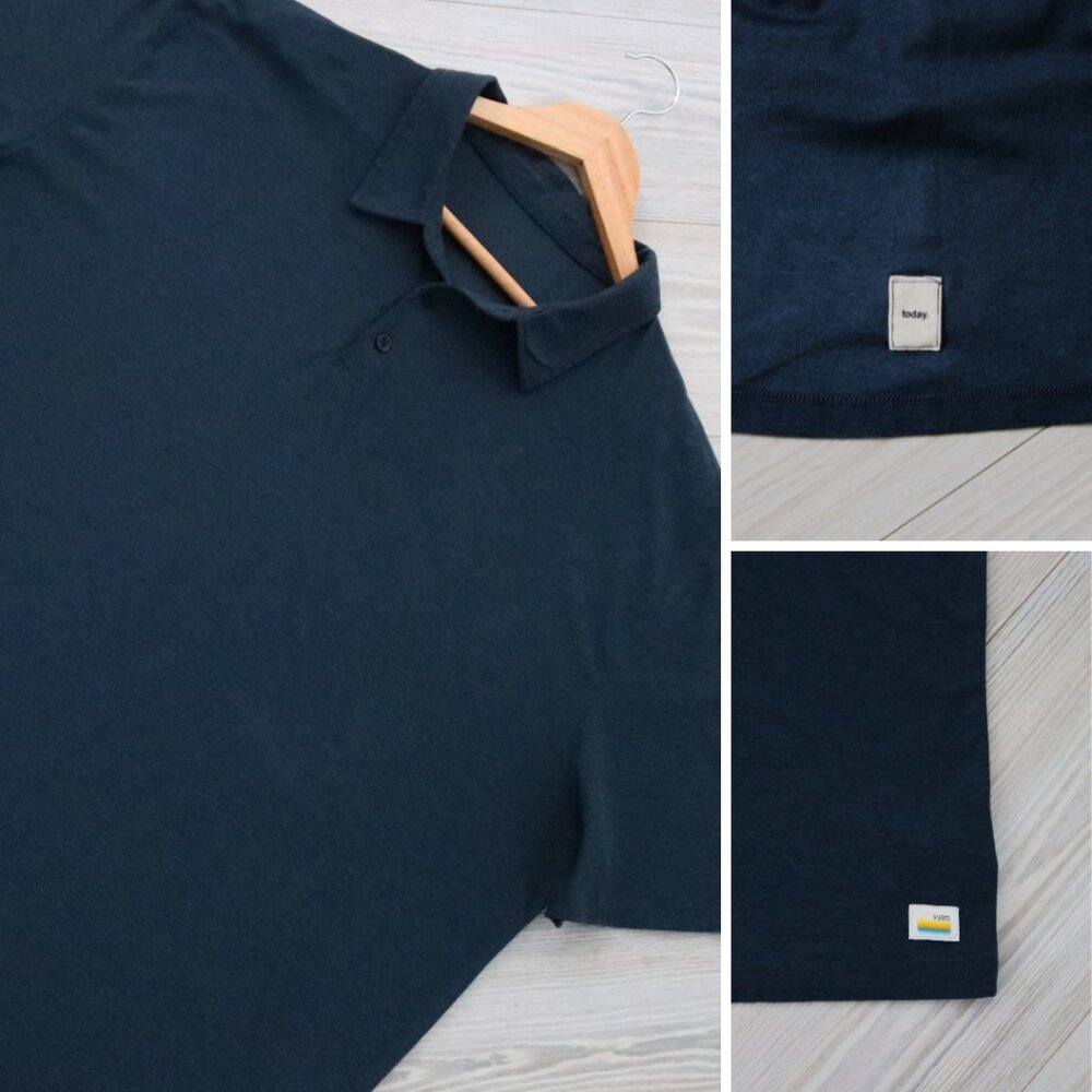 Vuori Men's Strato Tech Polo Shirt Navy Athleisure Performance V188 Size 2XL